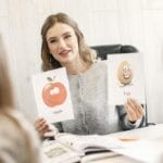 Anki od zera: jak tworzyć fiszki, które naprawdę wchodzą do głowy Nauczycielka pokazuje dzieciom fiszki podczas nauki w klasie
